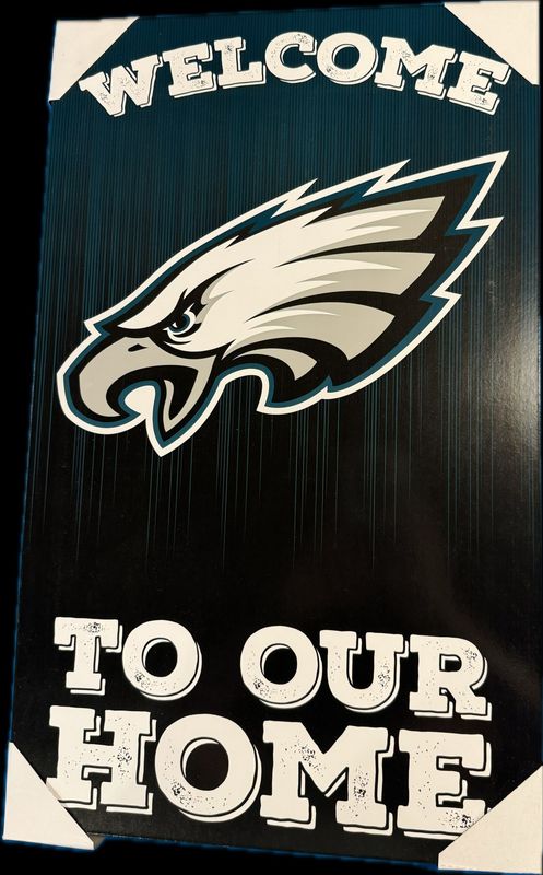 22&quot; X 13.5&quot; X 1&quot; PHILADELPHIA EAGLES WELCOME TO OUR HOME PICTURE SIGN