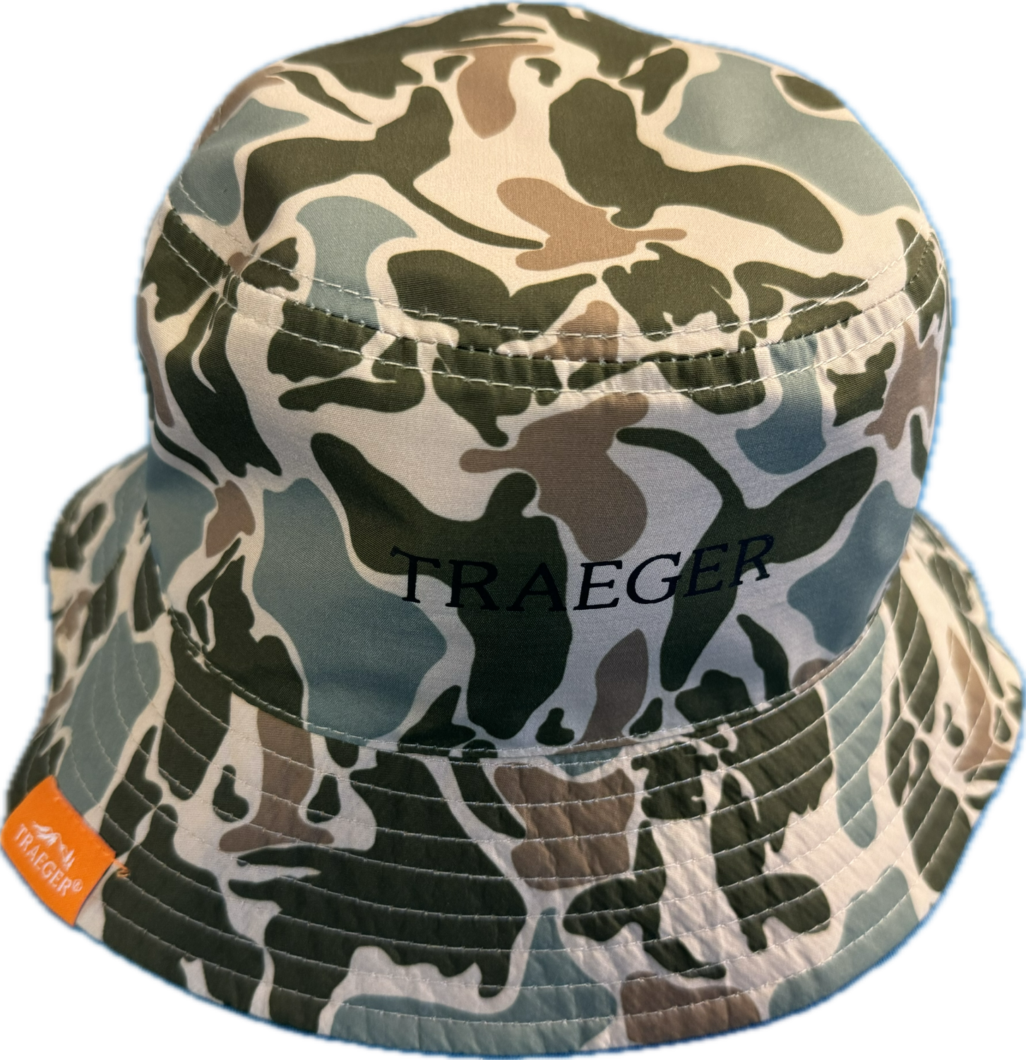Traeger Reversible Camo  &amp; Orange Bucket Hat