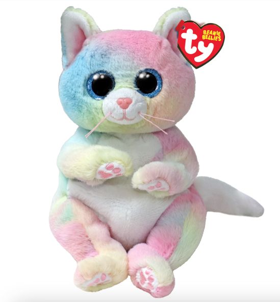 Jenni RAINBOW CAT Beanie Bellie Plush Stuffed animal