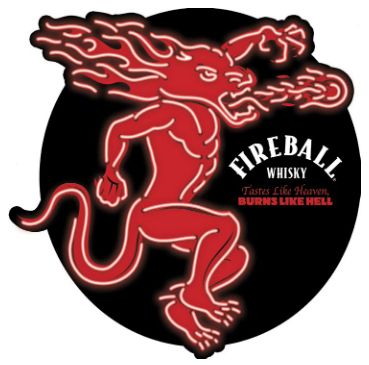 Lenticular Signs Fireball Whisky Wooden Circle Sign