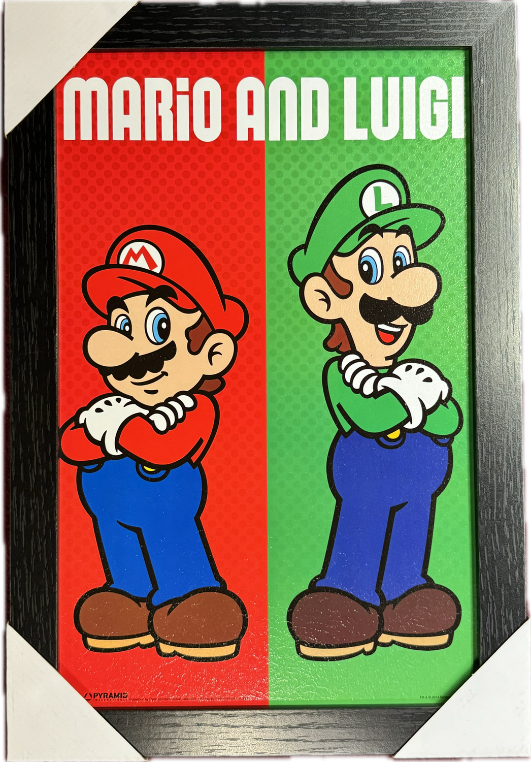 Mario &amp; Luigi Black Framed Picture
