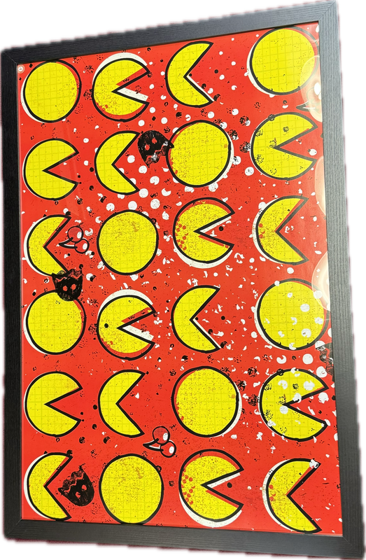 Red PAC-MAN  Poster in Frame 24&quot; x 36&quot;