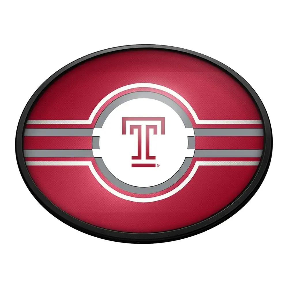 Temple Owls: Oval Slimline Lighted Wall Sign