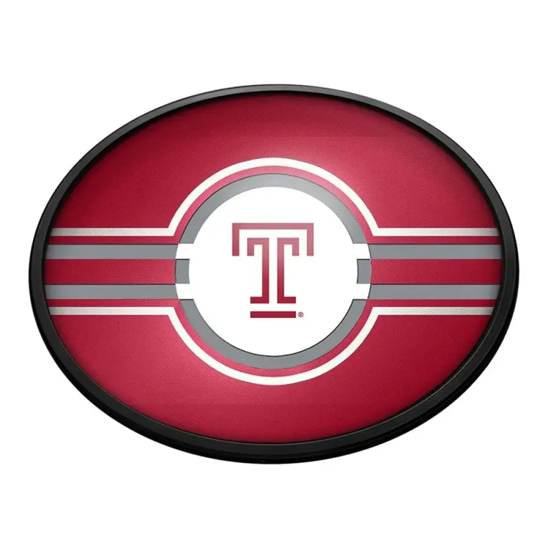 Temple Owls: Oval Slimline Lighted Wall Sign