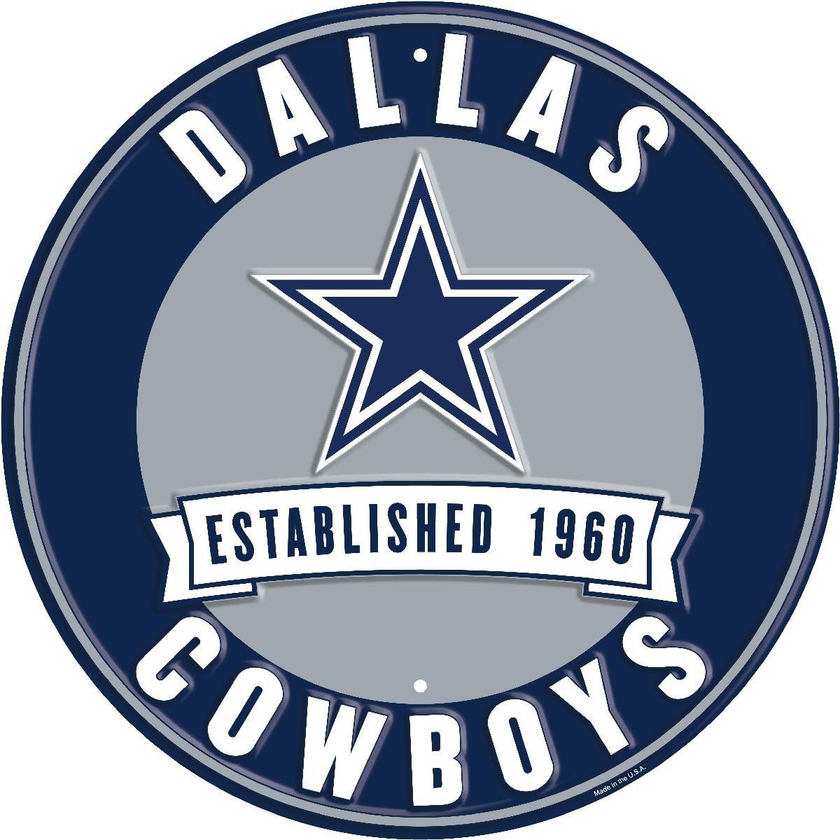 Metal Established Date Round Sign Dallas Cowboys Circular Sign