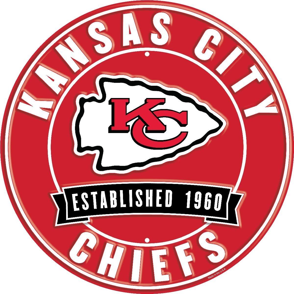 Metal Established Date Round Sign Kansas City Chiefs Circular Sign