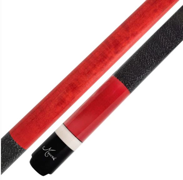 Meucci European Red Cue Stick with UPGRADED 12.5 Carbon Pro Shaft