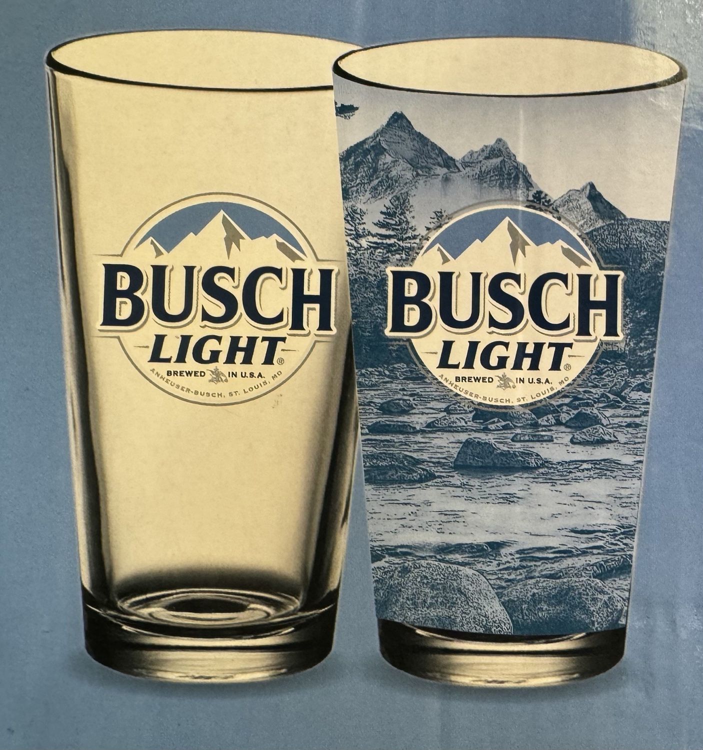 2 Pack of Busch Light 16oz Pint Glasses