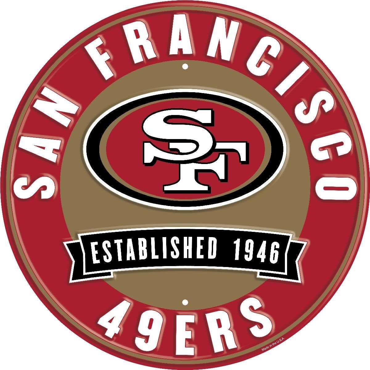 Metal Established Date Round Sign San Francisco 49ers Circular Sign