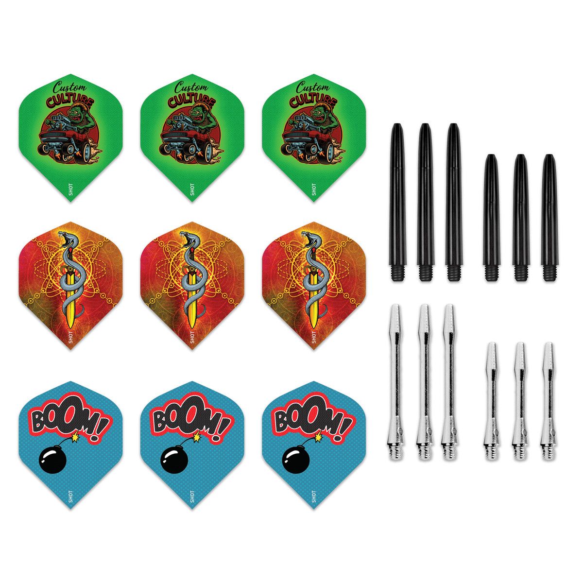 SHOT TRIBAL DART FLIGHT / SHAFT SET