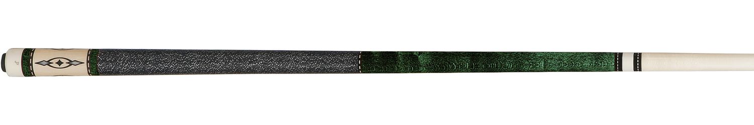 JP05-S Pechauer Green Stain w/ Black/ White Linen Wrap Cue Stick 12.5mm