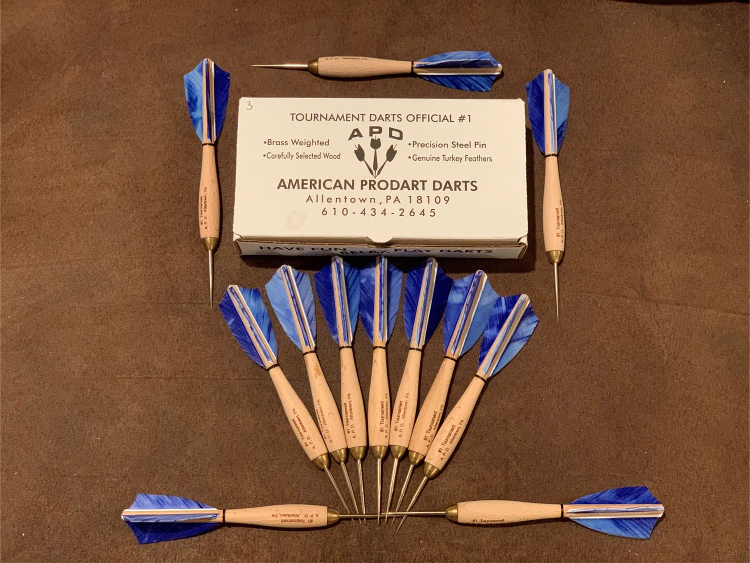 American Pro Dart APD Apex Style Darts Blue Camo Feather