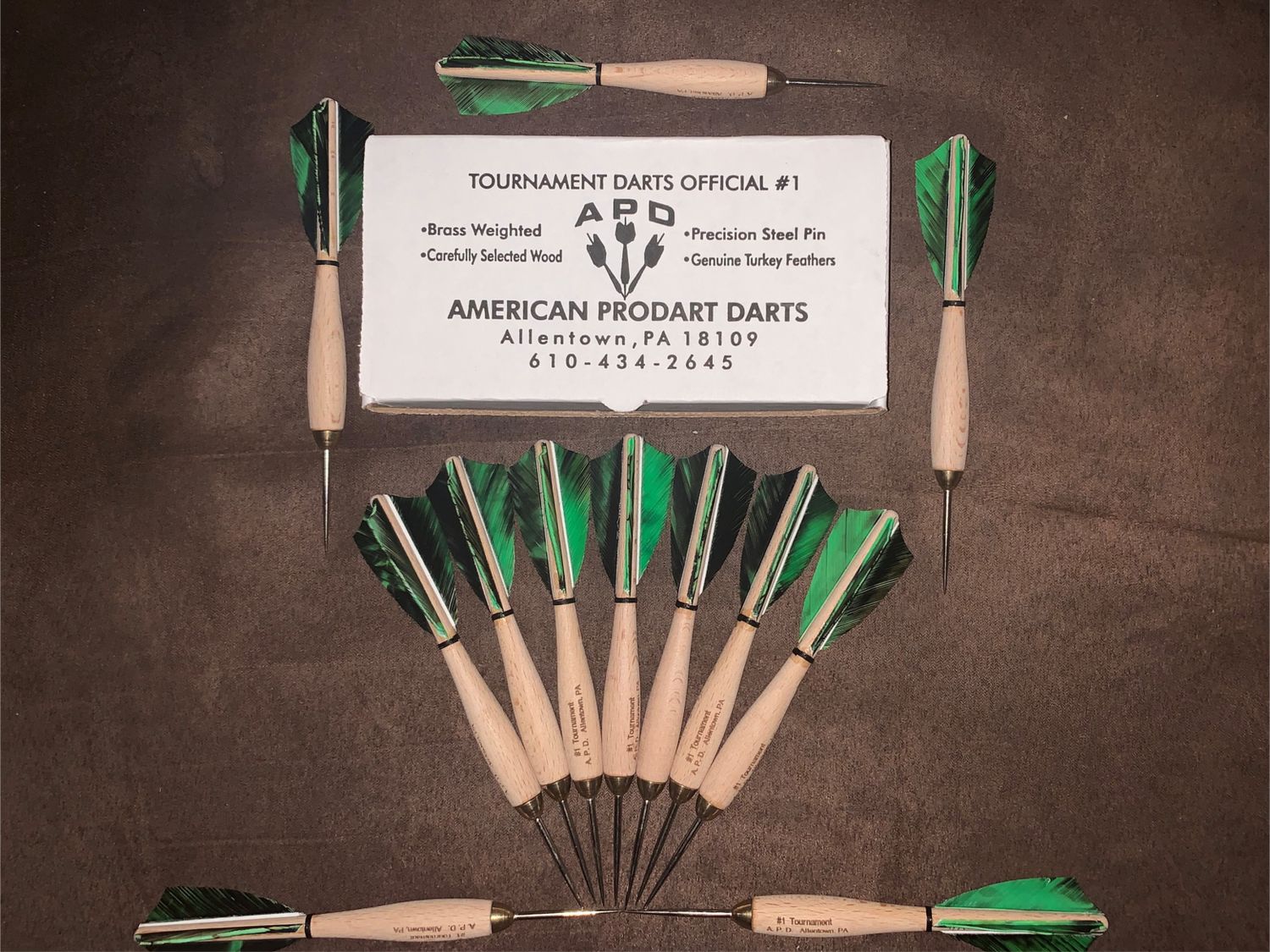 American Pro Dart APD Apex Style Darts Green Camo Feather