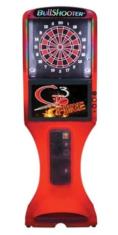 Arachnid Galaxy 3 Fire Dartboard BullShooter Coin Operated in Red USED