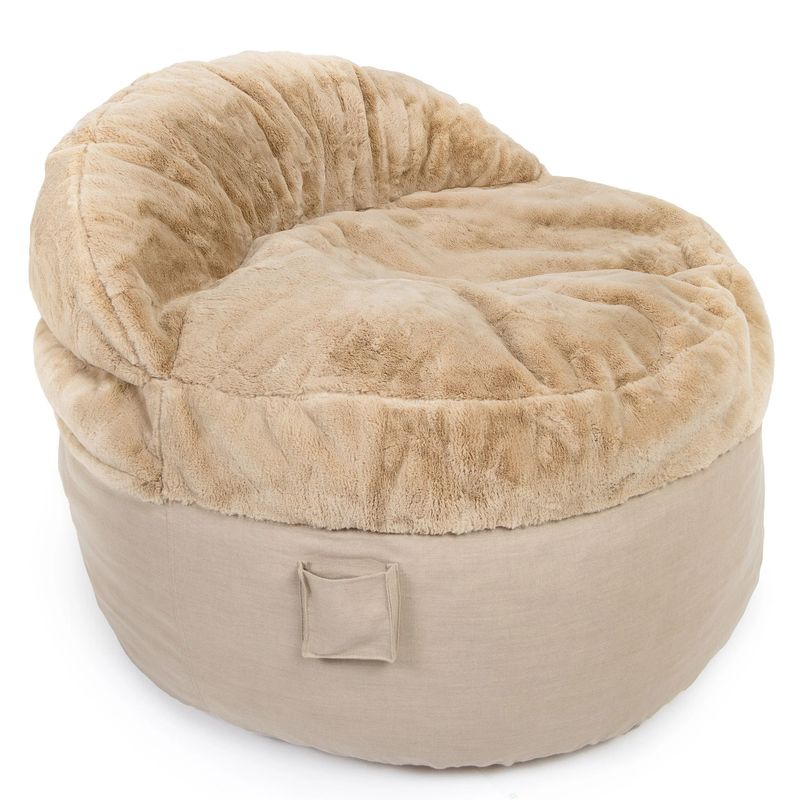 Queen Beanbag Chair - NEST, Color: Beige