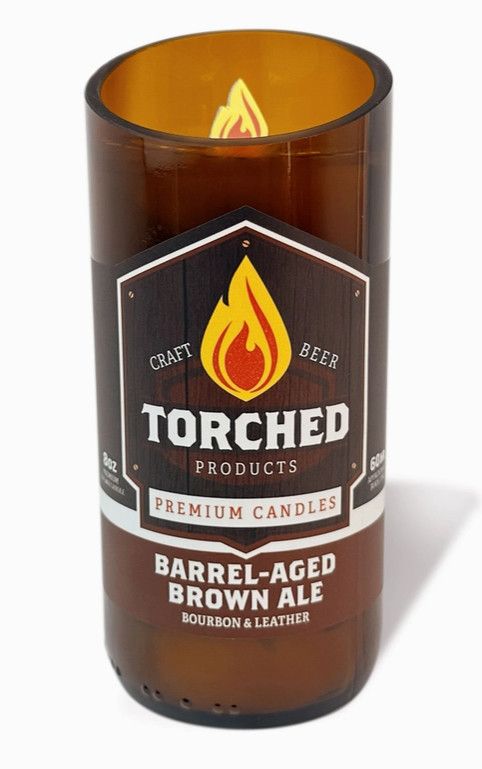 Torched Barrel-Aged Brown Ale Beer Candle 8oz