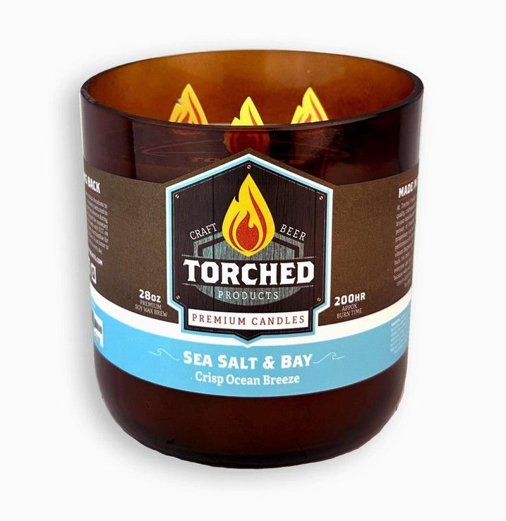 Torched Growler Candle - Sea Salt &amp; Bay 28oz