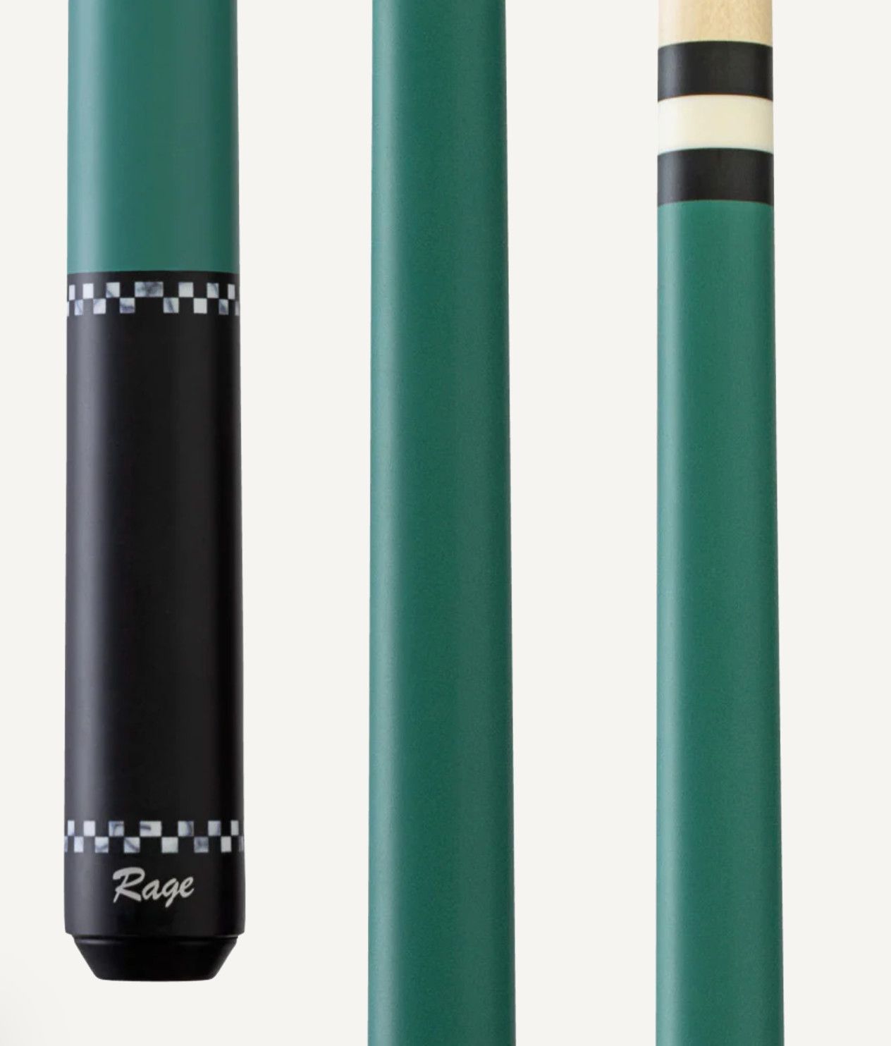 Rage Forest Green Checkers Wrapless Cue RG04