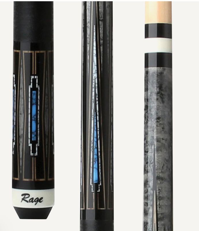 Rage Blue Deco Cue with Black Nylon Wrap RG217
