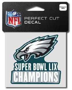 Philadelphia Eagles Champions Vinyl Decal 4&quot; x 4&quot; SBLIX
