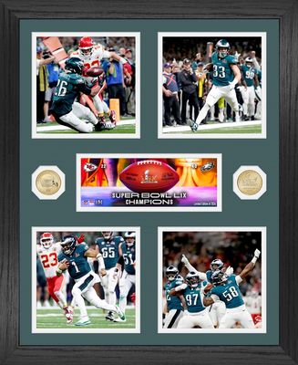 PHILADELPHIA EAGLES SUPER BOWL LIX CHAMPIONS MEMORABLE MOMENTS BRONZE COIN PHOTO MINT PICTURE 18&quot; X &quot;22