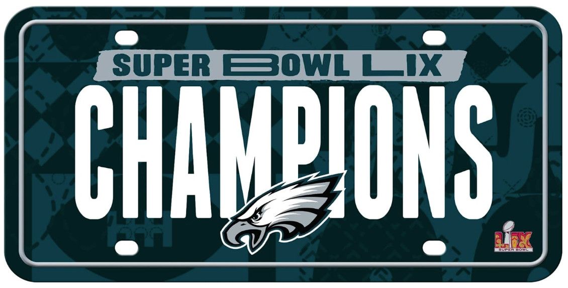 Philadelphia Eagles Champions Metal License Plate Tag SBLIX