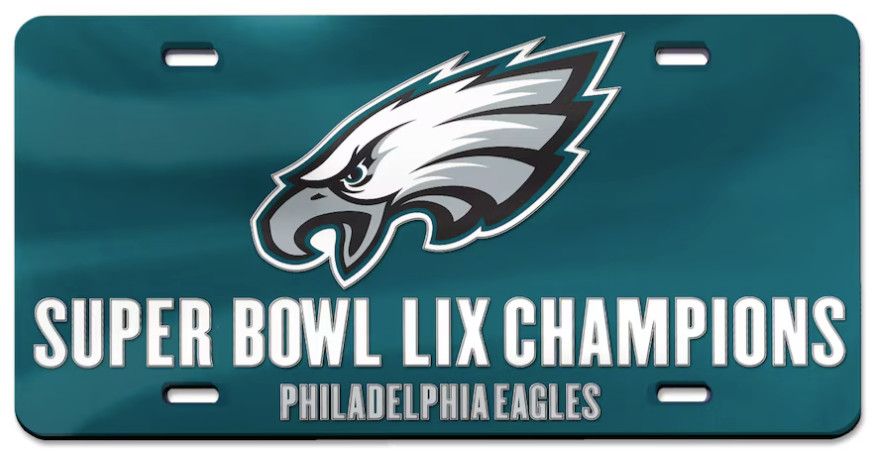 Philadelphia Eagles Champions Laser Engraved Acrylic License Plate Tag SBLIX