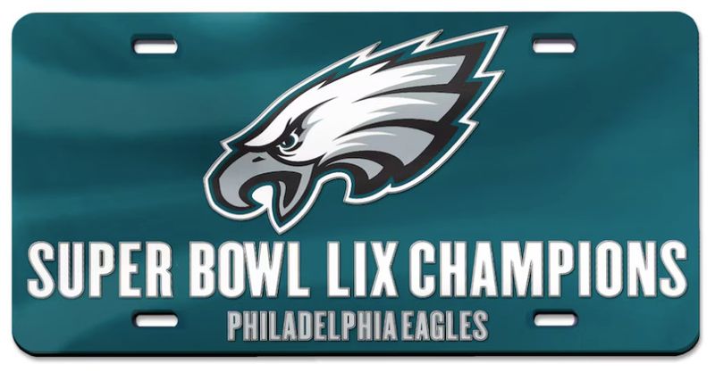 Philadelphia Eagles Champions Laser Engraved Acrylic License Plate Tag SBLIX
