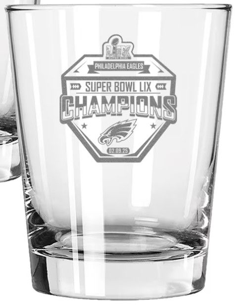 Philadelphia Eagles Champions 15oz Old Fashioned Etched Glass SBLIX
