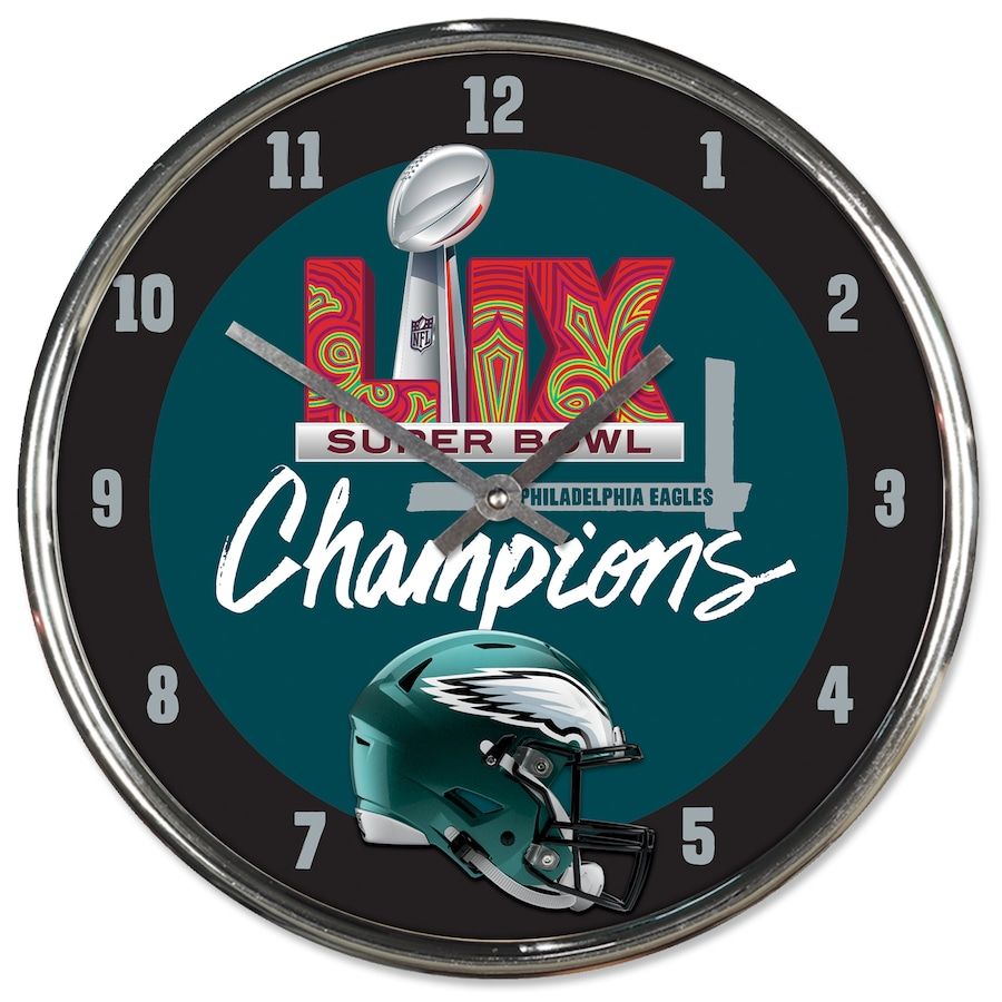 Philadelphia Eagles Champions 12&quot; Chrome Clock SBLIX