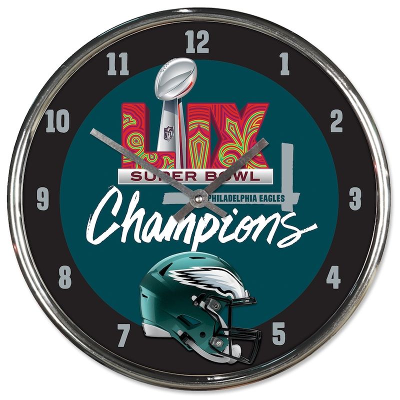Philadelphia Eagles Champions 12&quot; Chrome Clock SBLIX