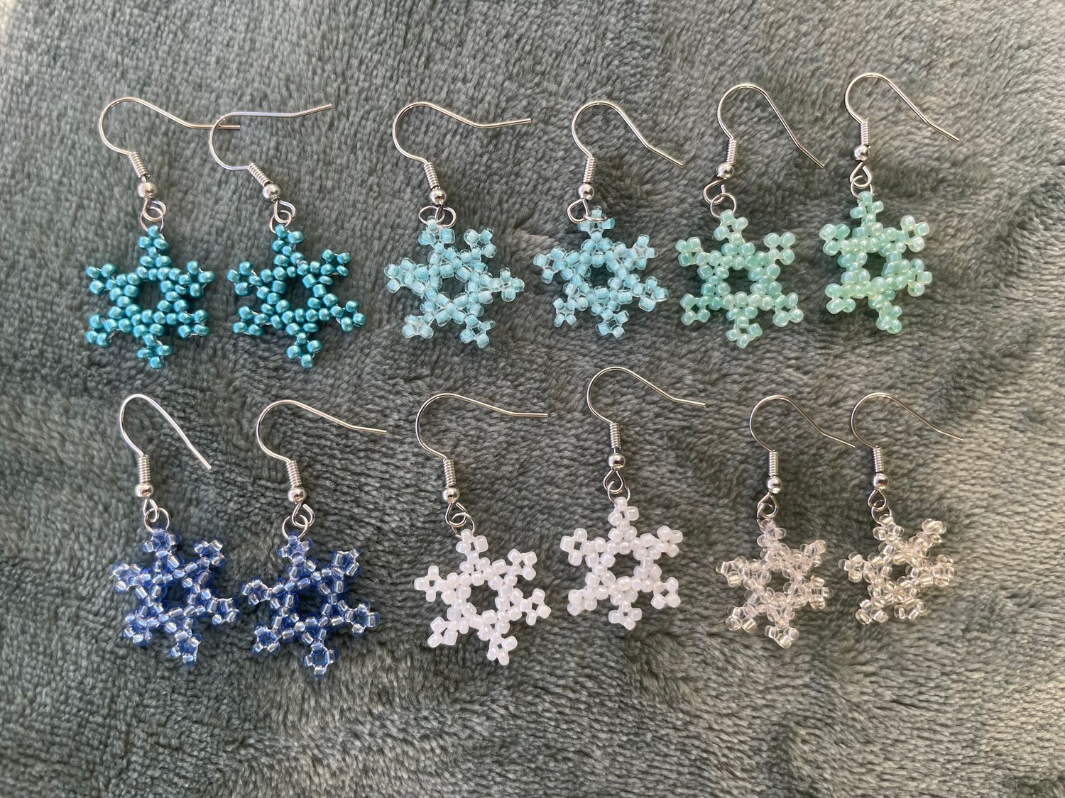 Beaded Snowflake Earrings