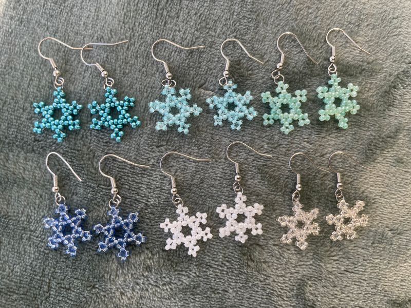 Beaded Snowflake Earrings