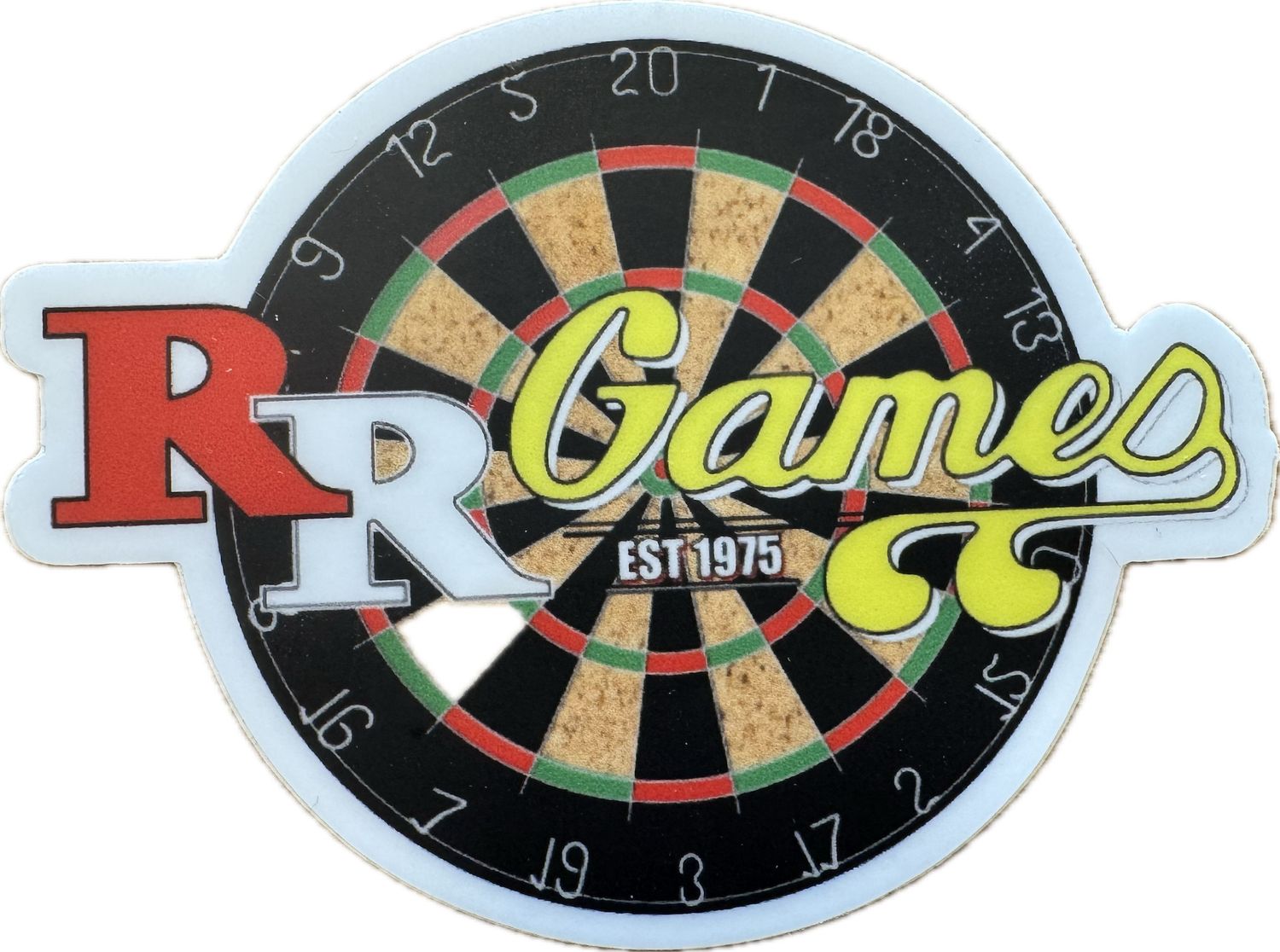 RR - RR Games  3&quot; x 2.23&quot; Dartboard Sticker