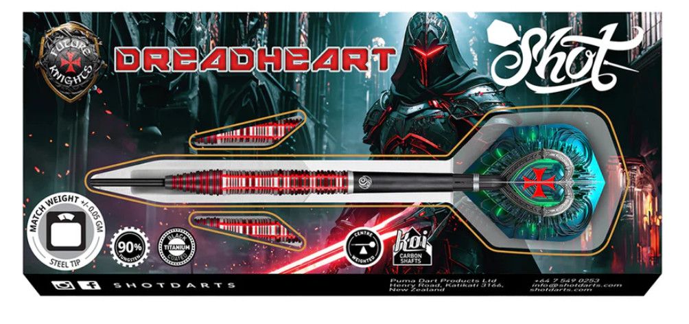 Shot Future Knights Dreadheart Steel Tip Darts - 23gm