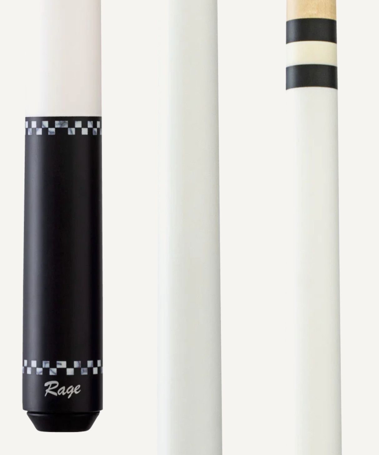 Rage White Checkers Wrapless RG02 Cue Stick