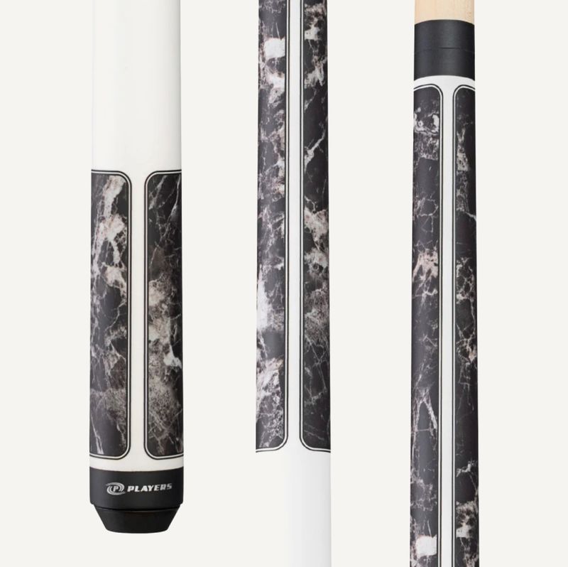Players Brown Marble with Matte White Wrapless Cue Stick