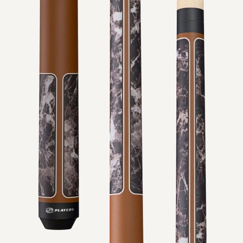 Players Brown Marble with Matte Brown Wrapless Cue Stick