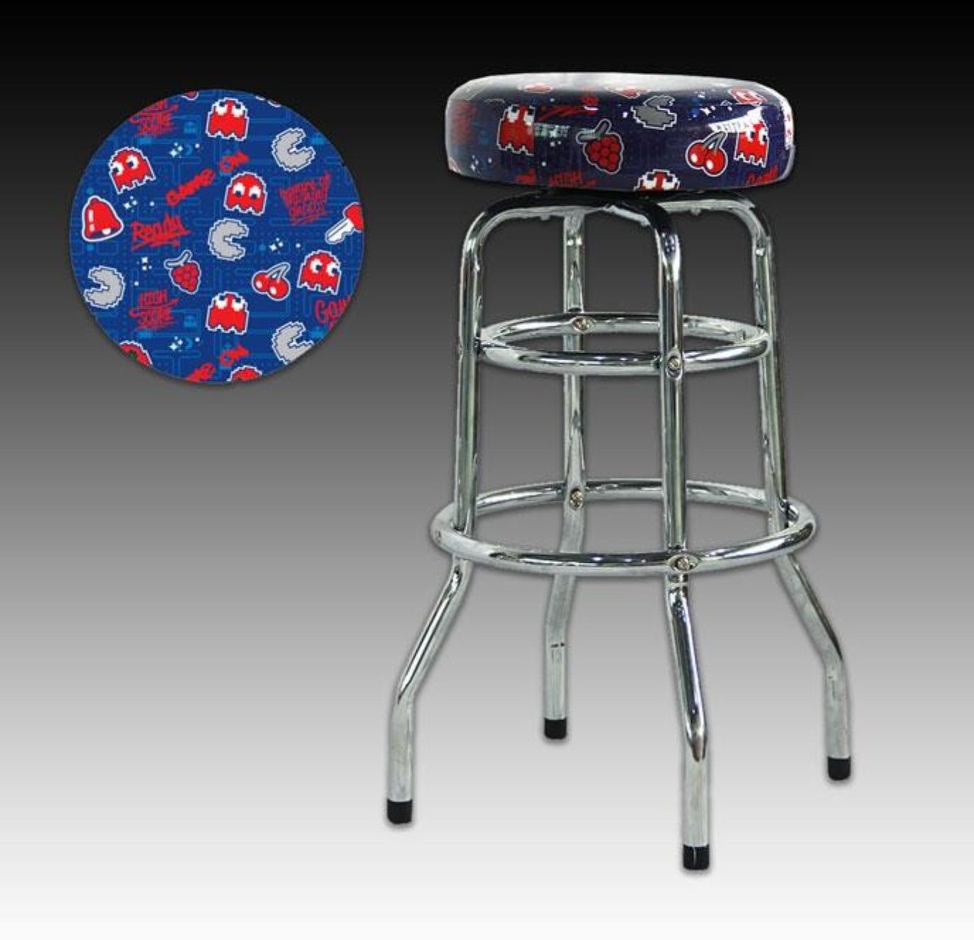 30&quot; Pacman Blue Barstool Chrome
