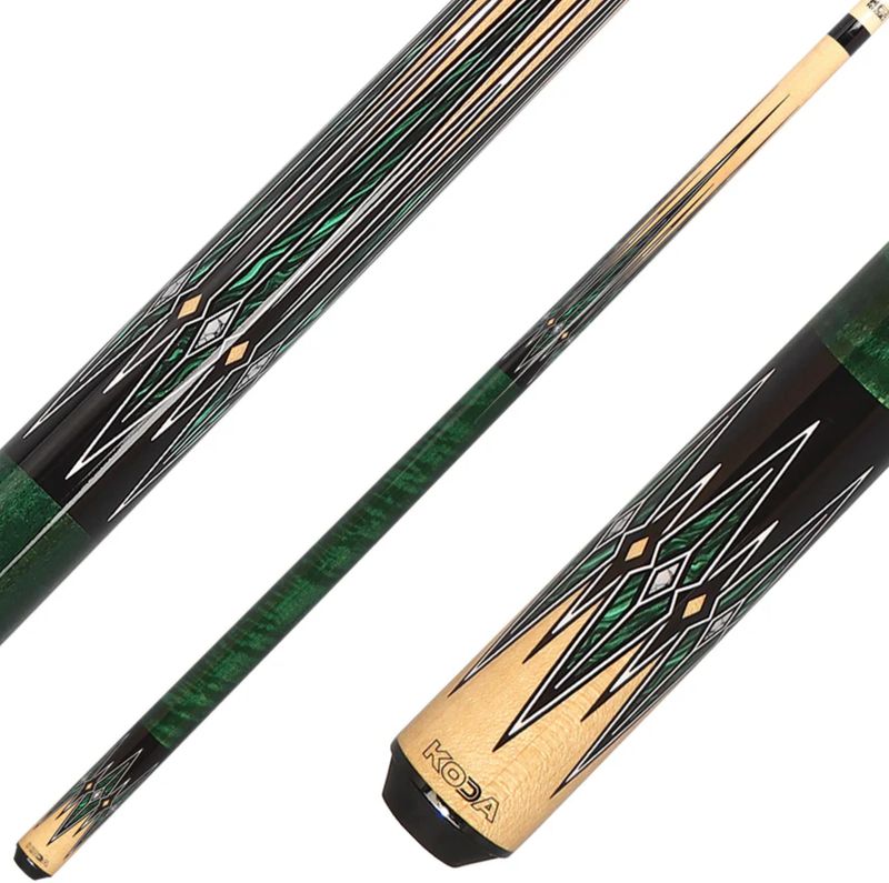 Koda 12.5mm LD Natural Green &amp; Black No wrap Cue Stick KL180
