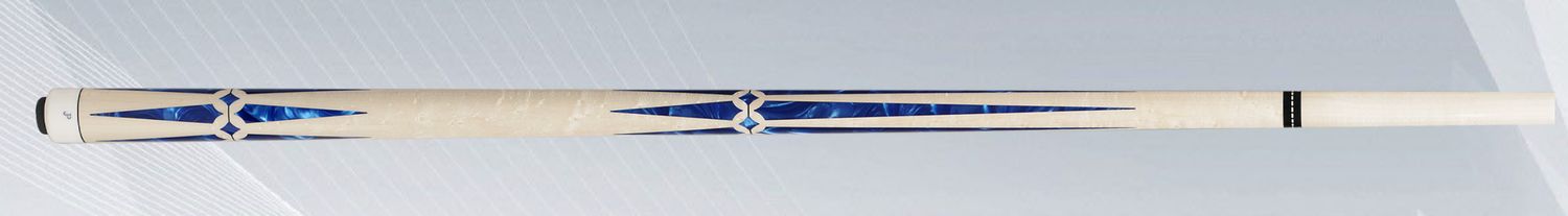 JP15-T Pechauer  No stain figured maple cue  with Blue Pearl diamond inlays and floating points Cue Stick