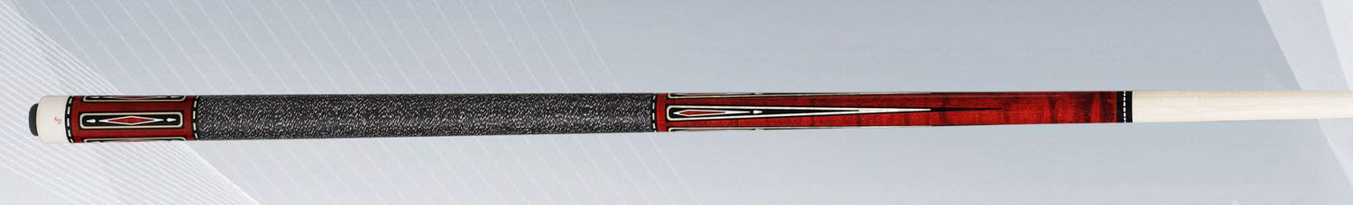JP21-T Pechauer  Wine Stain Black &amp; White Linen Wrap Cue Stick