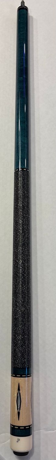 JP03-T Pechauer Teal with Black &amp; White Linen Wrap Cue Stick