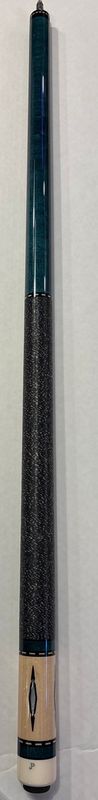 JP03-T Pechauer Teal with Black &amp; White Linen Wrap Cue Stick