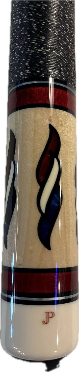 JP05-T Pechauer WINE with Black &amp; White Linen Wrap Cue Stick
