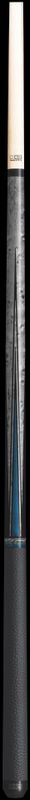 K2 KLLE1W Graphic Pool Cue with Leather Wrap - Matte Gray-Stained Maple and Blue Points Leather Wrap Pool Cue with  LD Shaft