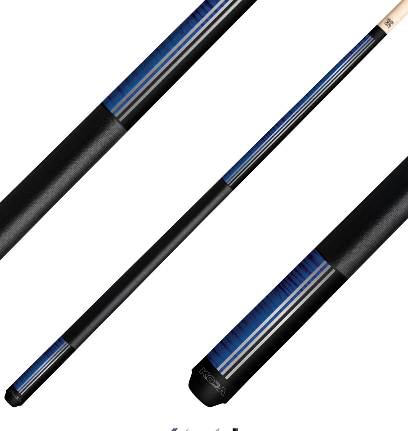 Koda Split Design Curly Blue &amp; Black Cue Stick KD29BL
