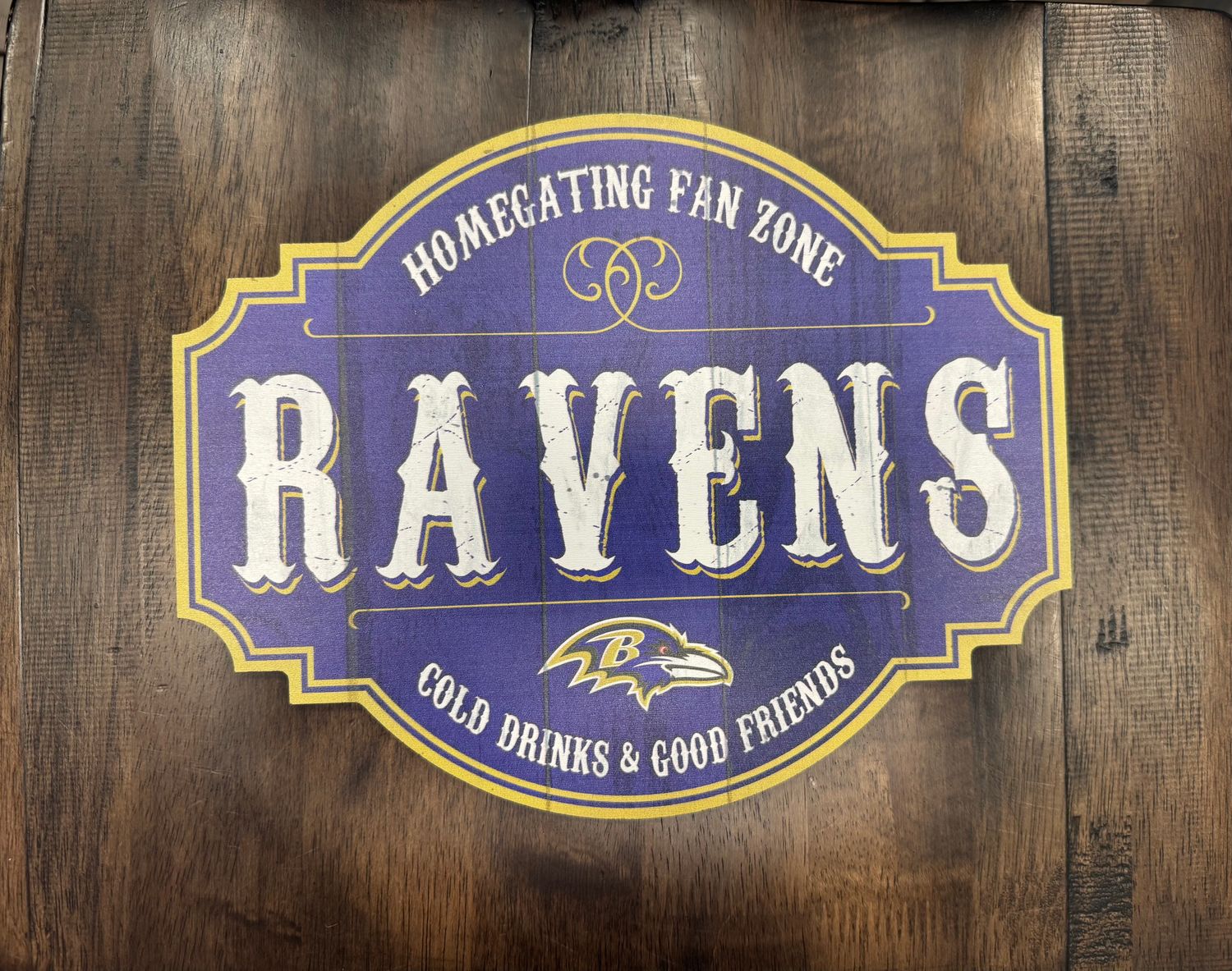 2015 - Homegating NFL Football Tavern Sign Baltimore Ravens 12&quot;