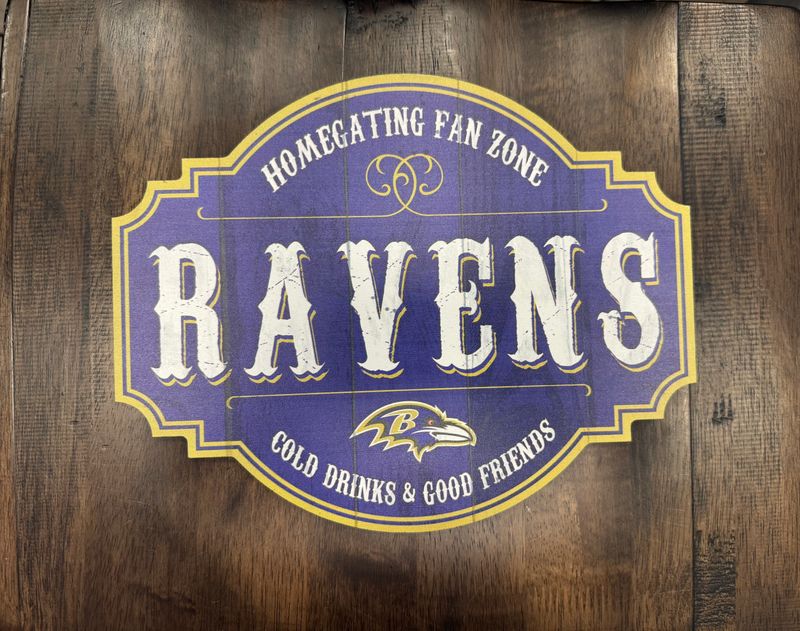 2015 - Homegating NFL Football Tavern Sign Baltimore Ravens 12&quot;