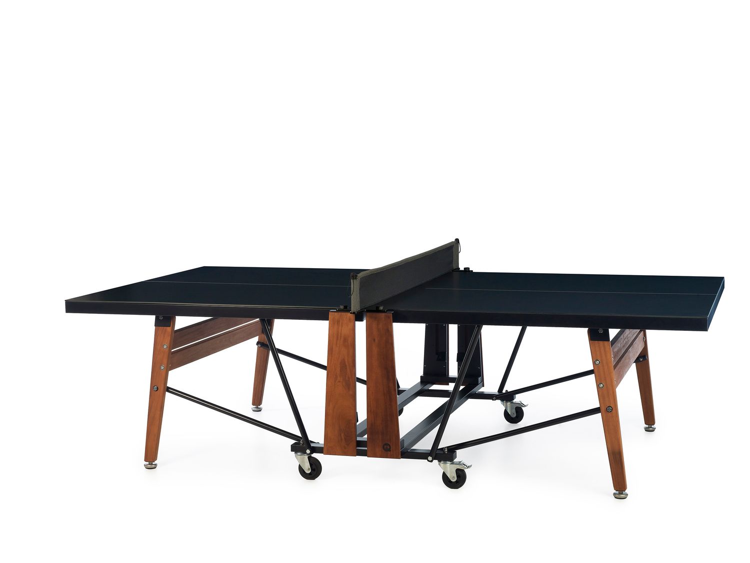 RS Barcelona Folding Ping Pong Table - Black Textured